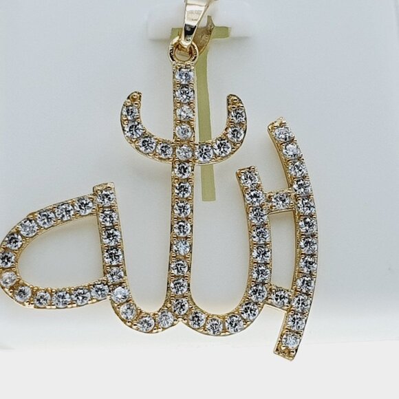 14K Gold Plated 925 sterling silver luxury CZ Pendant, RJUS2085 - Picture 9 of 11